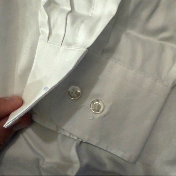 Black Brown 1826 100% Egyptian Cotton Non Iron White Dress Shirt 18” 35 - Picture 5 of 8